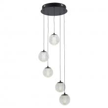Trans Globe MDN-1635 BK - 5LT PEND LED BALL GLOBE-BK
